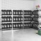 Preview: ARDEBO.de - Reifenregale mit 3 B?den 4 Stk. Silbern 110x40x200 cm Stahl