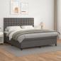 Preview: ARDEBO.de - Boxspringbett mit Matratze Grau 160x200 cm Kunstleder