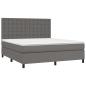 Preview: Boxspringbett mit Matratze Grau 160x200 cm Kunstleder