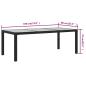 Preview: Gartentisch Schwarz 190x90x75 cm Gehärtetes Glas Poly Rattan