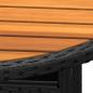 Preview: Gartentisch Ø80x75 cm Akazienholz und Poly Rattan Schwarz