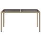 Preview: Gartentisch 150x90x75 cm Gehärtetes Glas Poly Rattan Beige