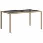 Preview: Gartentisch 150x90x75 cm Gehärtetes Glas Poly Rattan Beige