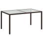 Preview: Gartentisch 150x90x75 cm Gehärtetes Glas Poly Rattan Braun
