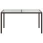 Preview: Gartentisch 150x90x75 cm Gehärtetes Glas Poly Rattan Braun