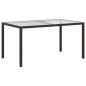 Preview: Gartentisch 150x90x75 cm Gehärtetes Glas Poly Rattan Braun