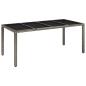 Preview: Gartentisch mit Glasplatte Grau 190x90x75 cm Poly Rattan