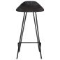 Preview: Barhocker 2 Stk. Schwarz Echtleder