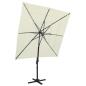 Preview: ARDEBO.de - Sonnenschirm mit Aluminium-Mast 4-lagig Sandfarben 250x250 cm