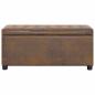 Preview: Ottoman mit Stauraum 87,5 cm Braun Wildleder-Optik