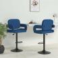 Preview: ARDEBO.de - Barhocker 2 Stk. Blau Stoff