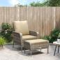 Preview: ARDEBO.de - Gartenstuhl mit Fußhocker Hellbraun Poly Rattan