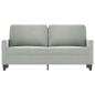 Preview: 2-Sitzer-Sofa Hellgrau 140 cm Samt
