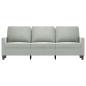 Preview: 3-Sitzer-Sofa Hellgrau 180 cm Samt