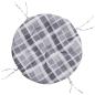 Preview: Kissen Rund Grau Karomuster Ø 100x11 cm Oxford-Gewebe
