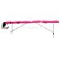 Preview: Massageliege Klappbar 4-Zonen Aluminiumgestell Weiß und Rosa