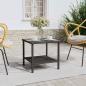 Preview: ARDEBO.de - Beistelltisch Schwarz 45x45x45 cm Poly Rattan und Hartglas