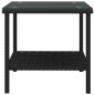 Preview: Beistelltisch Schwarz 45x45x45 cm Poly Rattan und Hartglas