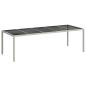 Preview: Gartentisch Weiß 250x100x75 cm Poly Rattan und Hartglas