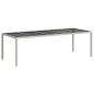 Preview: Gartentisch Weiß 250x100x75 cm Poly Rattan und Hartglas