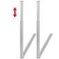 Preview: 2 x Teleskopfuß Stützfuß Tischbein Edelstahl 710mm-1100mm
