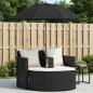 Preview: ARDEBO.de - Gartenbett mit Sonnenschirm Braun Poly Rattan