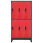 Preview: Schließfachschrank Anthrazit und Rot 90x45x180 cm Stahl