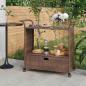 Preview: ARDEBO.de - Barwagen mit Schublade Braun 100x45x97 cm Poly Rattan
