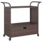Preview: Barwagen mit Schublade Braun 100x45x97 cm Poly Rattan