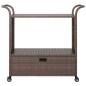 Preview: Barwagen mit Schublade Braun 100x45x97 cm Poly Rattan