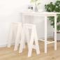 Preview: ARDEBO.de - Hocker 2 Stk. Weiß 40x40x75 cm Massivholz Kiefer