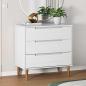 Preview: ARDEBO.de - Schubladenschrank MOLDE Wei? 80x40x80 cm Massivholz Kiefer