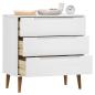 Preview: Schubladenschrank MOLDE Wei? 80x40x80 cm Massivholz Kiefer