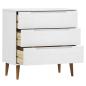 Preview: Schubladenschrank MOLDE Wei? 80x40x80 cm Massivholz Kiefer