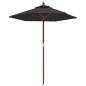 Preview: Sonnenschirm mit Holzmast Schwarz 196x231 cm