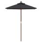 Preview: Sonnenschirm mit Holzmast Schwarz 196x231 cm