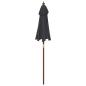 Preview: Sonnenschirm mit Holzmast Schwarz 196x231 cm