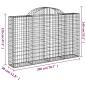 Preview: Gabione mit Hochbogen 200x30x120/140 cm Verzinktes Eisen
