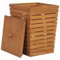 Preview: Wäschekorb 30×30×45 cm Teak Massivholz