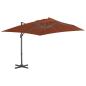 Preview: ARDEBO.de - Ampelschirm mit Aluminiummast Terrakotta 400 x 300 cm