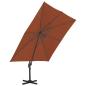 Preview: Ampelschirm mit Aluminiummast Terrakotta 400 x 300 cm