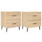 Preview: Nachttische 2 Stk. Sonoma-Eiche 40x35x47,5 cm Holzwerkstoff