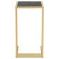 Preview: Computer-Beistelltisch Schwarz Marmor 50x35x65 cm Hartglas