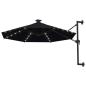 Preview: Sonnenschirm zur Wandmontage mit LEDs 300 cm Schwarz