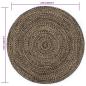 Preview: Teppich Handgefertigt Jute Schwarz und Braun 210 cm