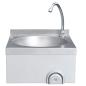 Preview: Handwaschbecken mit Wasserhahn und Seifenspender Edelstahl