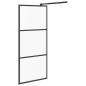 Preview: Duschwand für Walk-In Dusche 80x195 cm ESG Mattiert Schwarz
