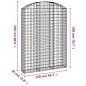 Preview: Gabione mit Hochbogen 150x30x200/220 cm Verzinktes Eisen