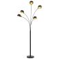 Preview: Stehlampe 200 cm 5 x E14 Schwarz und Golden