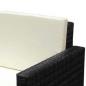 Preview: 2-tlg. Garten-Lounge-Set mit Kissen Poly Rattan Schwarz